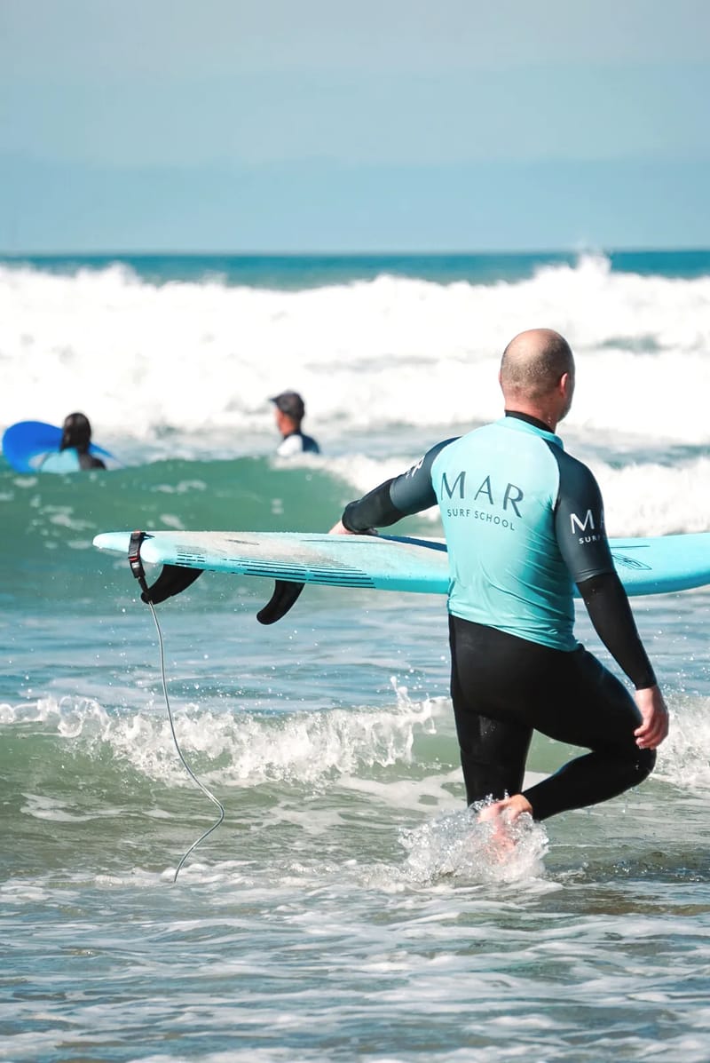 Surfer riding a wave