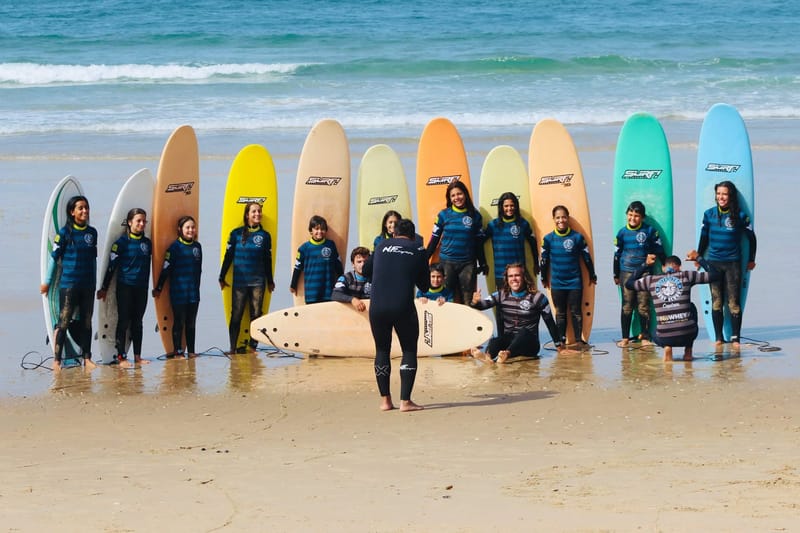 Aerial view of the beach and ocean at Costa da Caparica