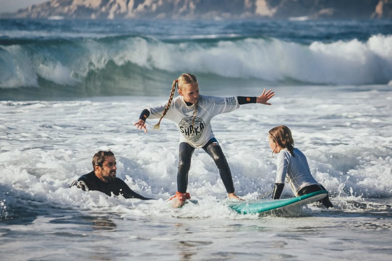 After-school surfing session with kids