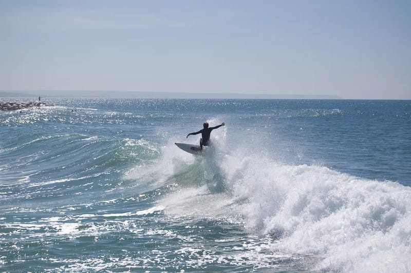 Surfing at CDS Caparica
